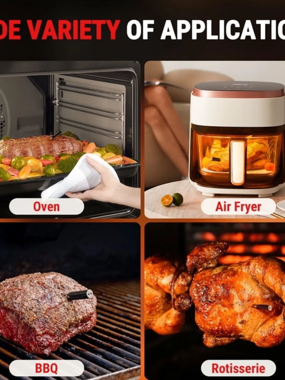 TEMPSPIKE Wireless Bluetooth Meat Thermometer - Red NIB
